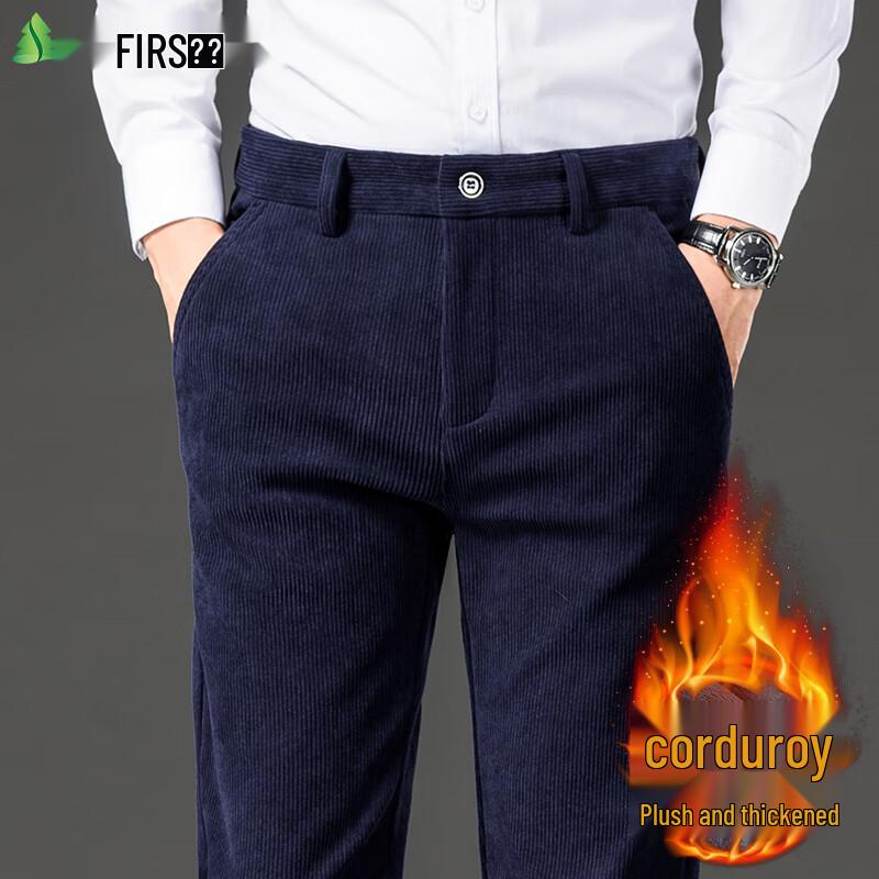 

FIRS Men s Warm Corduroy Straight-Leg Trousers 34
