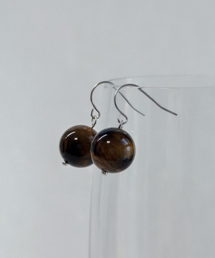 Knosis [925 Silver] Amber Drop Earrings