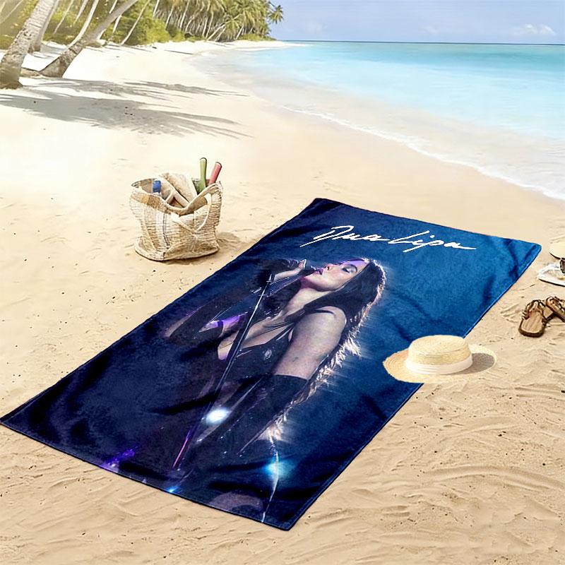 Asciugamano da Spiaggia Dua Lipa, Asciugamano Grande Morbido ad Asciugatura Rapida per Spiaggia Campeggio Nuoto