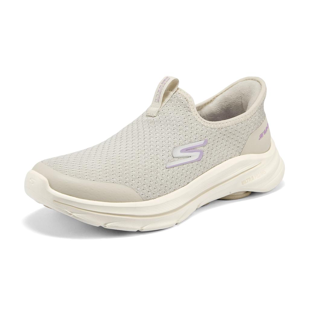 Skechers Go Walk 8 Bequeme Leichte Atmungsaktive Stützende Rückfedernde Gehen Schuhe Damen Sneaker Beige 125933-NAT