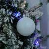 6pcs 4cm/6cm/8cm White Christmas Balls Glitter Pendant Christmas Hanging Balls DIY Plastic Christmas Tree Pendants