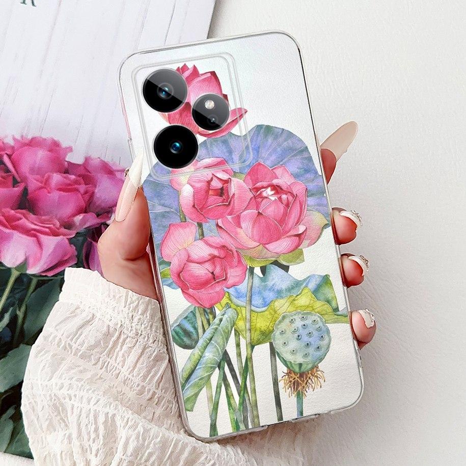 For Realme GT7 2025 Case RMX6688 Cover New Fashion Flower Marble Soft Silicone Phone Cases For Realme GT 7 Pro 7T Realme7 Fundas