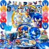 98Pcs Cartoon Birthday Decorations, Cartoon Party Decorations & Cartoon Party Tableware Set - Cartoon Decorations Banners Balloons Backdrop Napkins