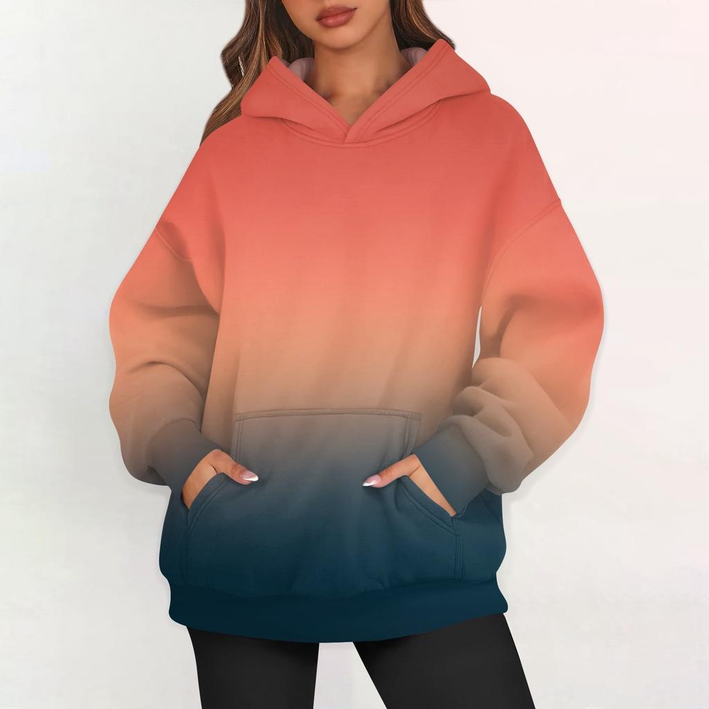 Sudaderas Oversize para Mujer con Capucha de Forro Polar, Mangas Largas, Pulóveres, Conjuntos con Bolsillo