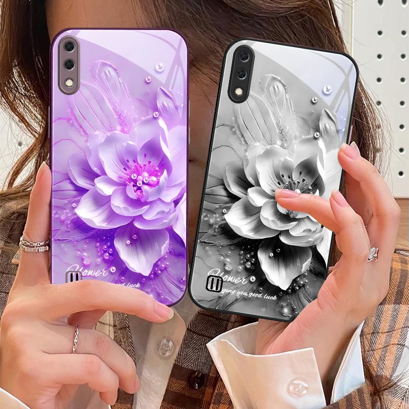 Blooming Blue Flowers For Samsung M02 12 Note 8 9 10 20 A 01 A02 A03 Core 04 05 06 10 12 13 14 15 A16 Glass Ultra Phone Case