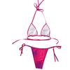 Women's Two Piece Bikini Set Gradient Tie Side Bottoms Removable Padding Wirefree Swimwear Beachwear