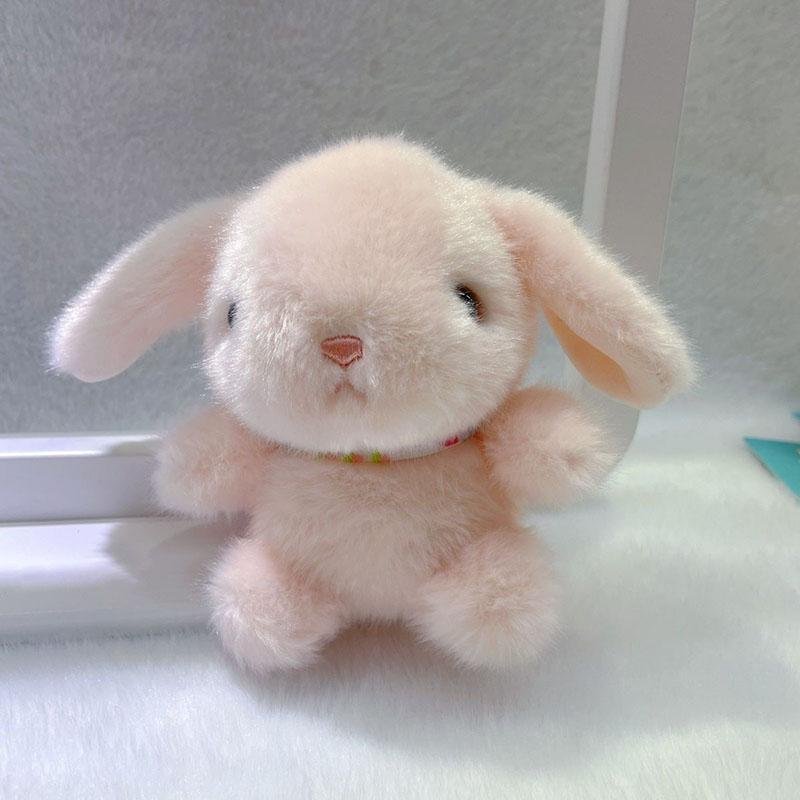 Cute Bunny Plush Keychain Soft Fluffy Rabbit Doll With Floral Bow Hat Multiple Styles Kawaii Stuffed Animal Pendant For Backpack
