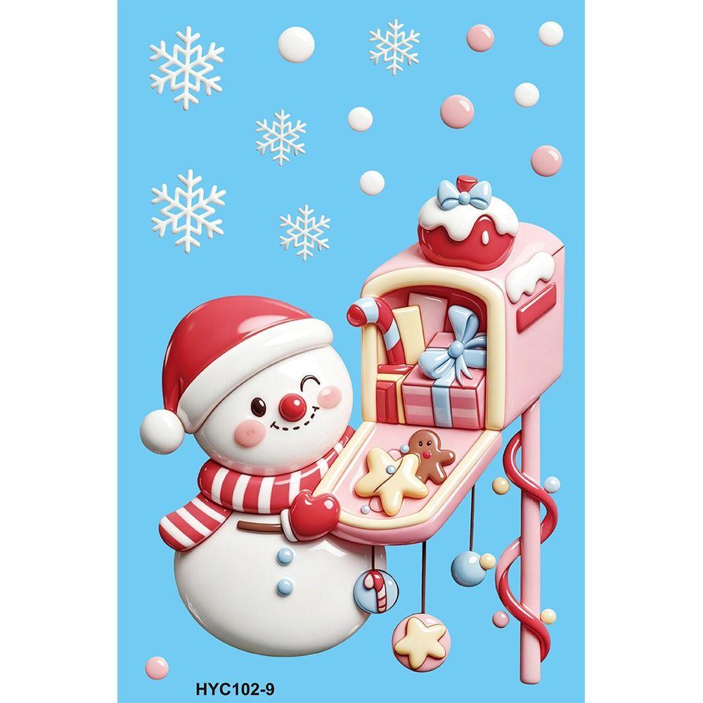 9Pcs PVC Christmas Window Stickers Static Cling Christmas Static Stickers Christmas Decorations