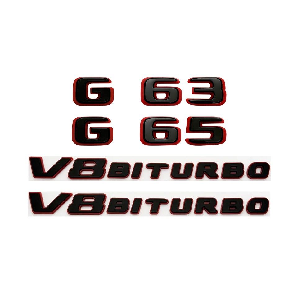 2024 New style Two tone Letters Numbers G63 G65 V8 BITURBO Emblem for Mercedes Benz AMG W464 Car Trunk Nameplate Logo Sticker FF71
