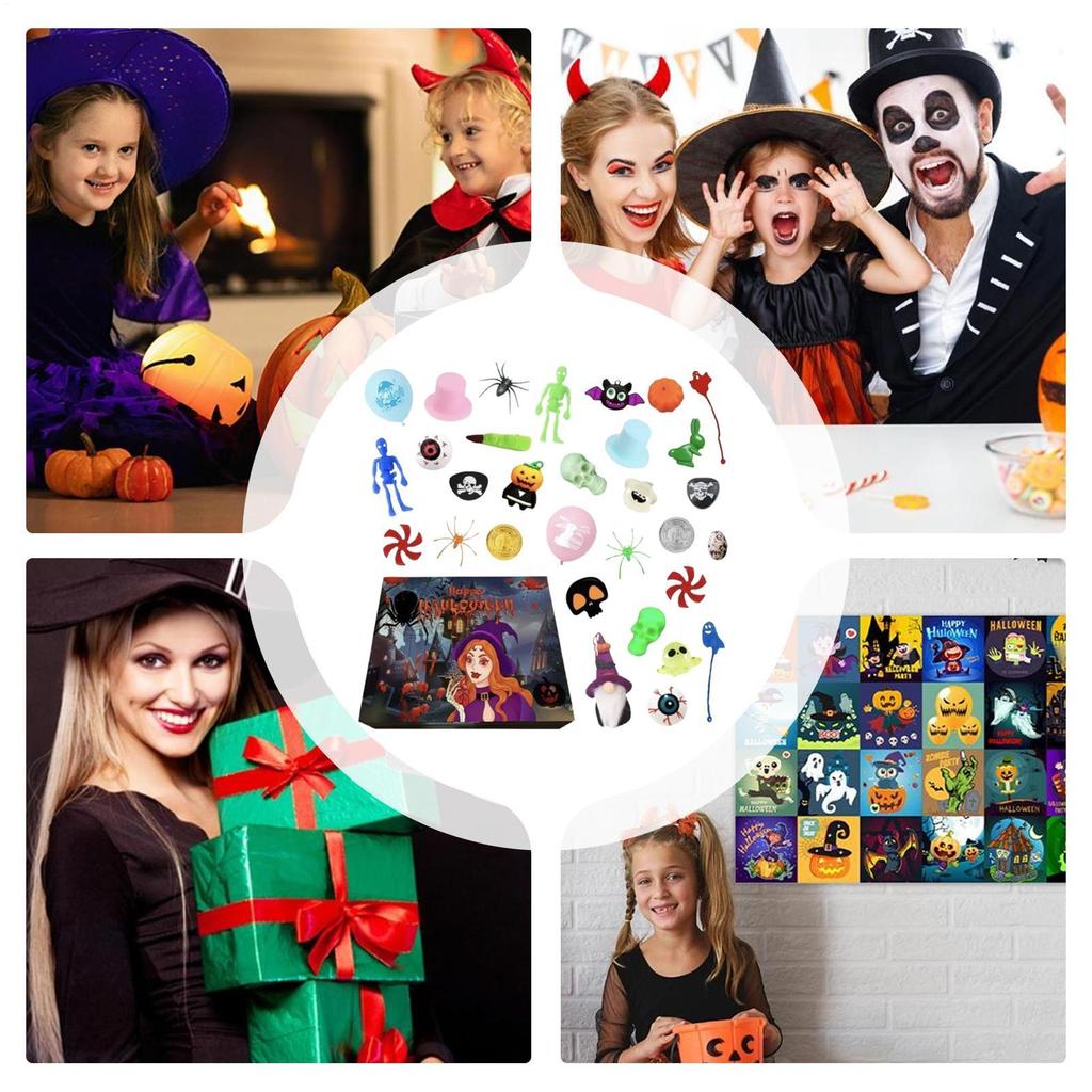 Halloweens Countdown Calendar Advent Halloweens Calendar Advent 2025 Horror Collectible Figures Doll Toys For Kids Women Kitchen