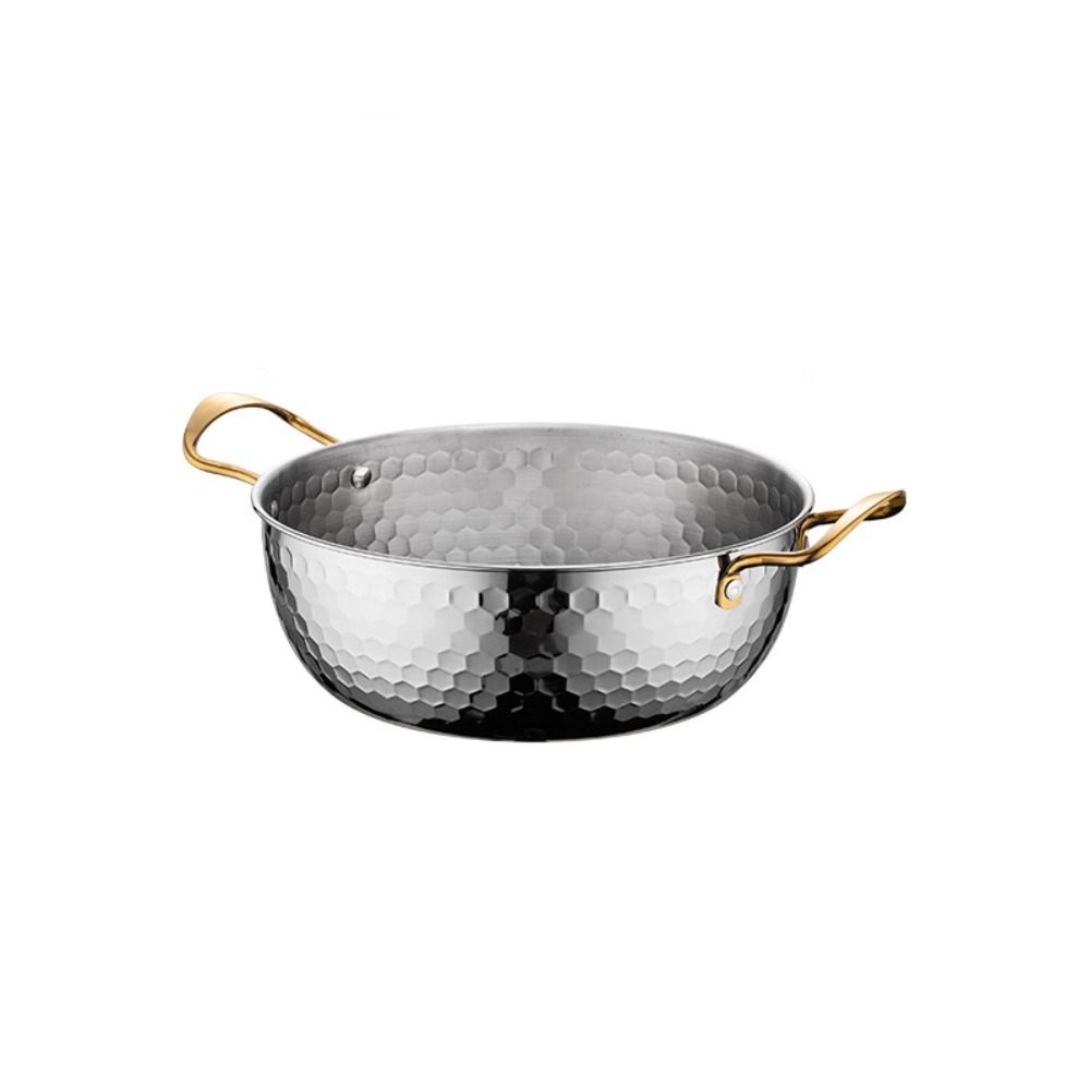 Stainless Steel Soup Pot Double Handle Milk Pot Hot Pot Korean Ramen Pot  Induction Cooker