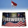 Letter Fireworks Pattern Flag Banner Fade Resistant Outdoor Decoration Gift