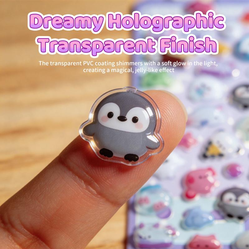 Cartoon 3D Relief Drop Stickers Cute Animal Candy Rabbit Aesthetic Crystal Stickers Diy Phone Case Mirror Scrapbook Journal Deco