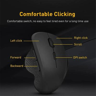 Wireless Mouse 2.4GHz Ergonomic Computer Mouse with Back Forward Buttons 6 Buttons Mouse for Windows PC Laptop
