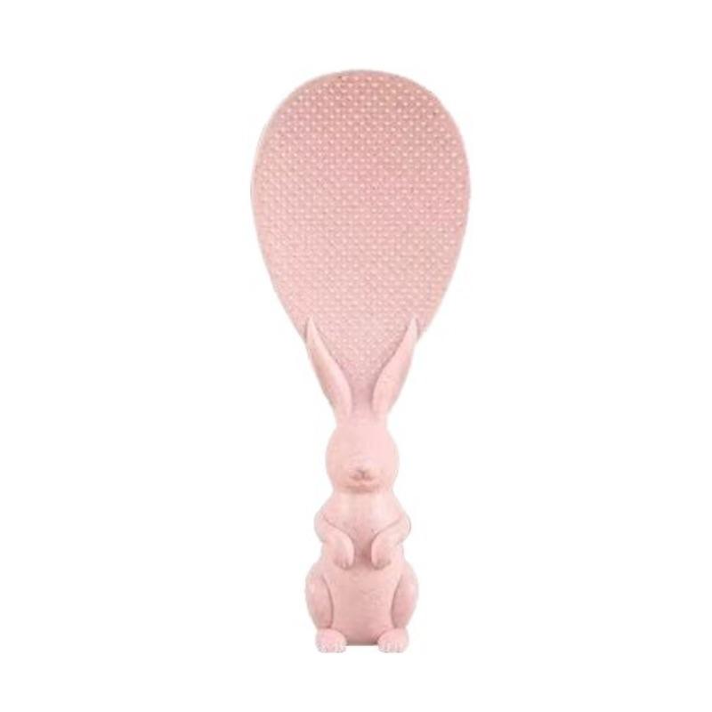 Standing Rabbit Rice Spoon, Standing Non-stick Rice Spoon, Kitchen Wheat Straw Tableware, Cute Little Rabbit Rice Serving Spoon