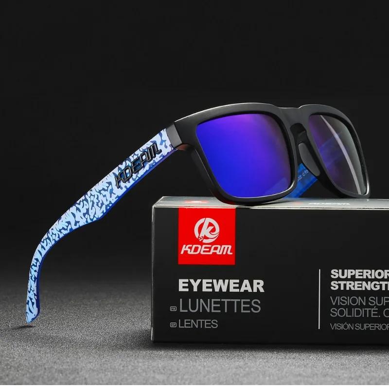 Új KDEAM Márka Kiváló Minőségű Négyszögletes Napszemüveg Férfiaknak Sport Polarizált Napszemüveg 2025 Fényvisszaverő Bevonat Színes Lencse UV400 Only Sunglasses