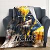 Custom Name Wolverine Superhero Artwork blanket for Couch & Bed, Plush Cozy Fuzzy Blanket Super Soft & Warm Blankets for Fall and Winter. 09088