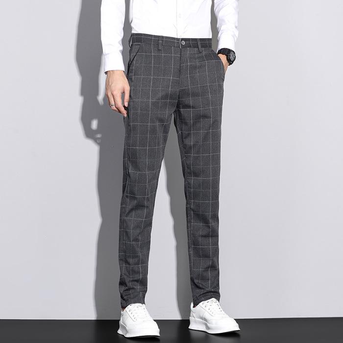 

Мужские клетчатые повседневные деловые брюки на весну/лето 32 темно-серого