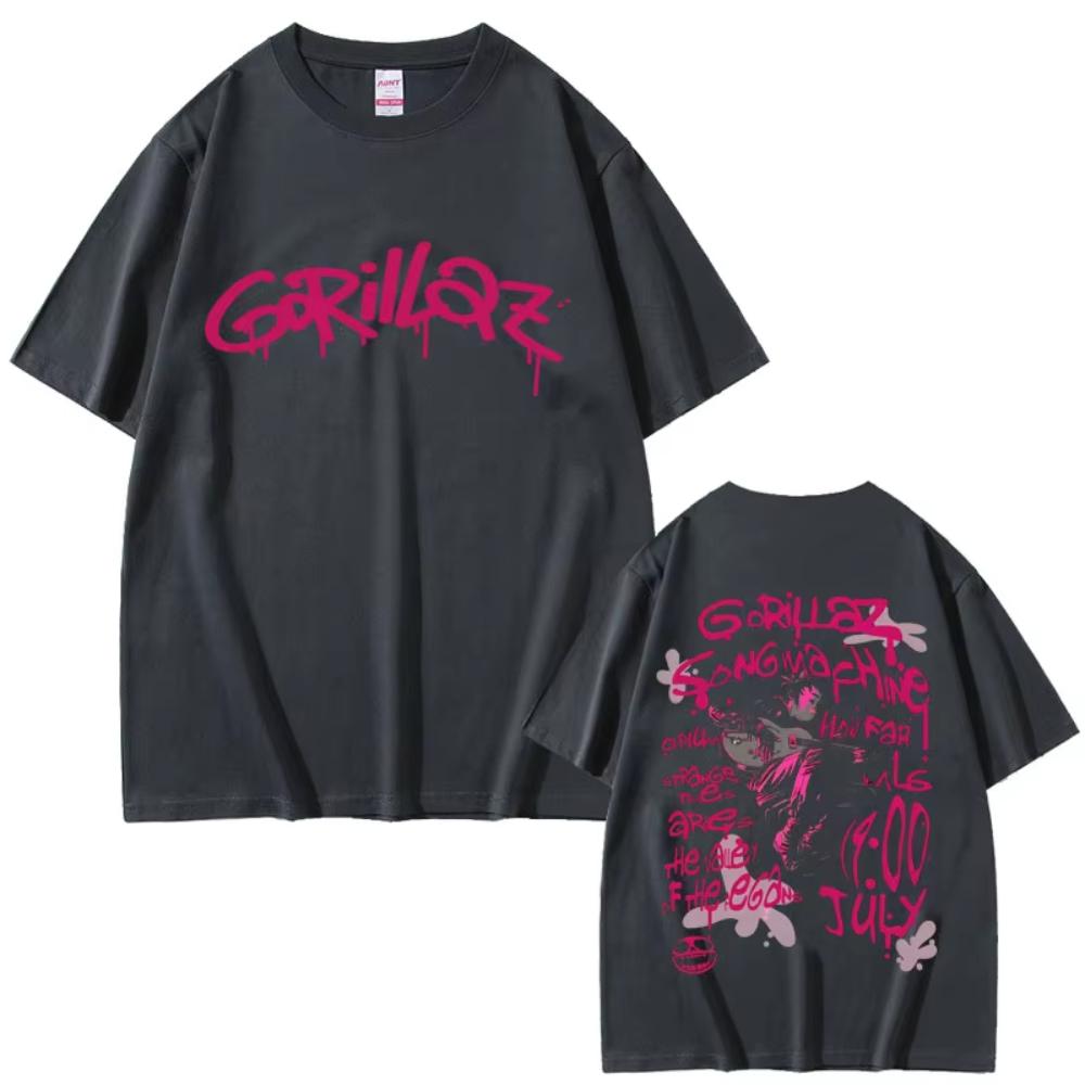

Rock Band Gorillaz The Now Now Graphic T-shirt Men s Women Fashion Casual Vintage T Shirts Male Casual Oversized Cotton T-shirts S