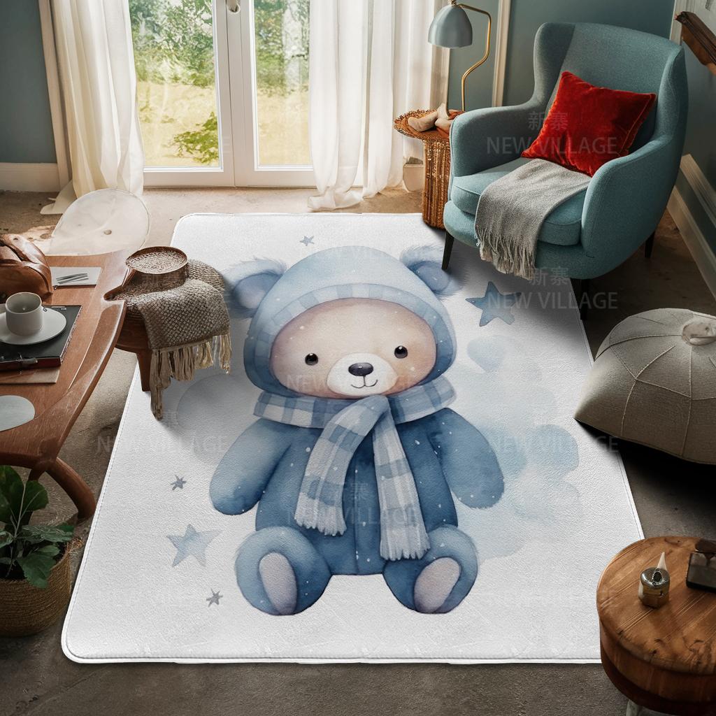 House Entrance Carpet Home Door Mat Living Room Bath Foot Bathroom Non-slip Water Absorption Rugs Bath Merry Christmas Winter