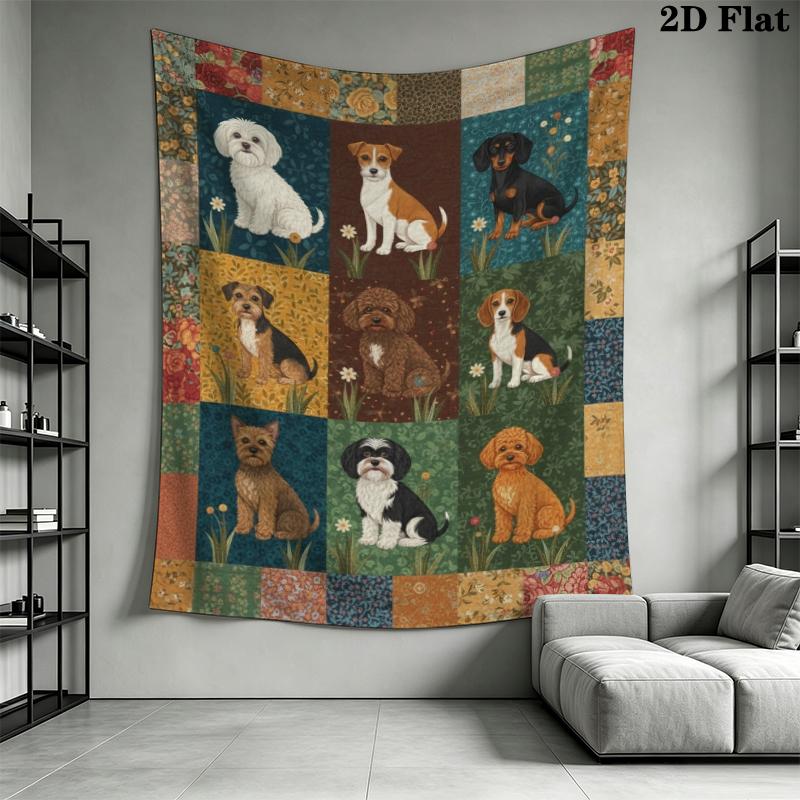 Retro patchwork Animal Wall Tapestry Aesthetic Wall Hanging Printed Fabric Blanket Decorative Tapestries for Bedroom Living Room Home Decor