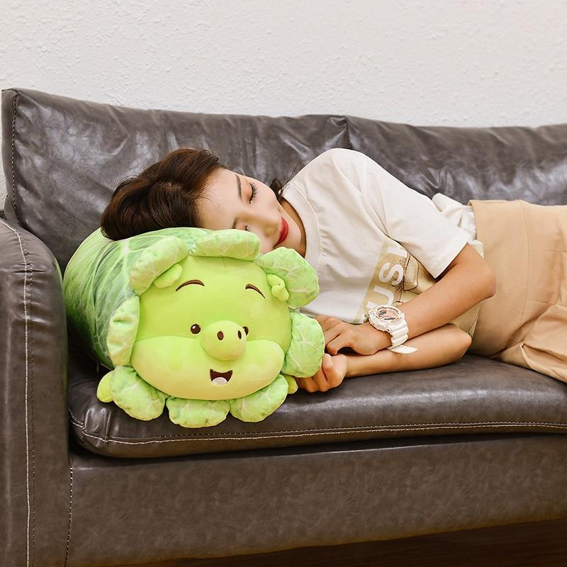 1pc 40 /55cm Cute Vegetable Pig Plush Toys Creative Animal Pig Plush Pillow Stuffed Chinese Cabbage Pig Dolls For Girls Baby