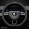 Carbon fiber breathable car steering wheel cover for Skoda Octavia Kodiaq KAROQ Superb Kamiq VIRS car interior accessories kybf34