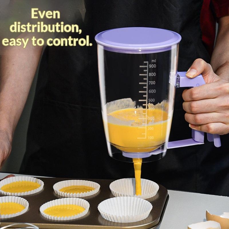 900ml Batter Squeeze Dispenser Separator with Measurement Label for Pancake Cake Waffle Clean Easy Pouring