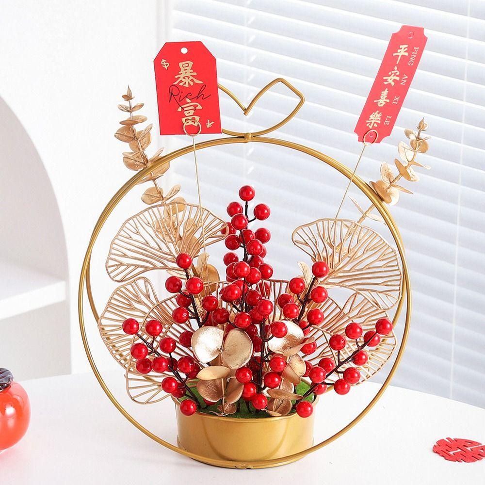 Good Luck Artificial Flowers Plants Pots Best Wishes New Year Pots Tabletop Pots  Living Room
