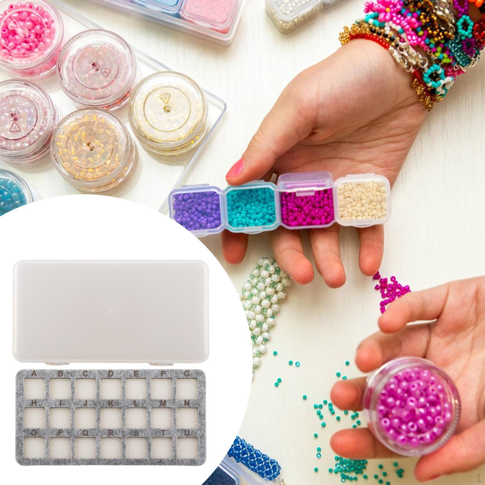 

Bead Storage Mat 21 Grids with Box Lightweight Beads Organizer for Small Items Arts and Crafts серый