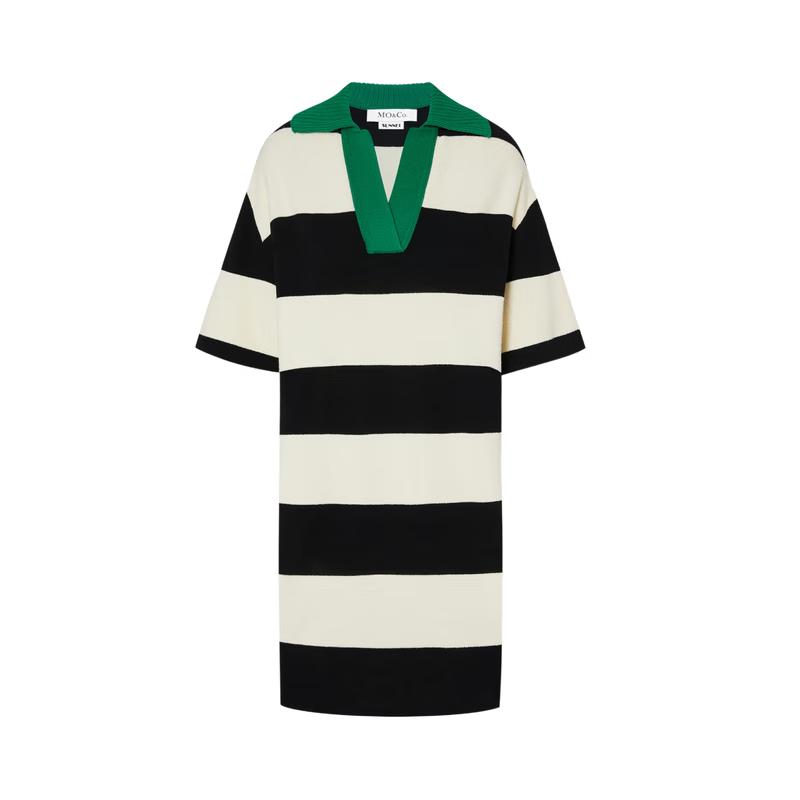 

MO&Co. SUNNEI Collaboration Striped Polo Dress S