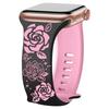 Compatible Two-Tone Rose Laser Engraved Silicone Strap for Apple Watch.