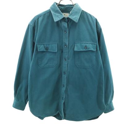 90s Old Long Sleeve Chamois Cloth Shirt M Outdoor Flannel Women Used