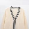 2024 Winter Women's V-Neck Long Sleeve Knitted Cardigan In European & American Fashion Style