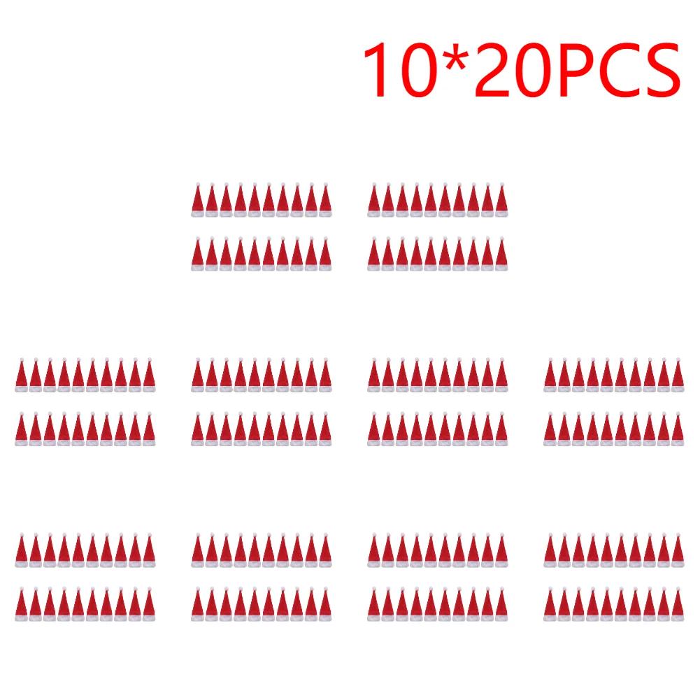 Mini Christmas Hats Christmas Candy Cover Xmas Lollipop Hats Cute Lollipop Cap Children Gift  New Year Christmas Decorations