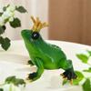 Wearing Crown Miniature Frog Statues Resin Material Frog Ornament Frog Figurines  Office Bookcase