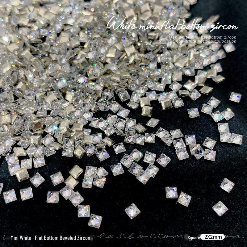 

Super White Zircon Flat Bottom Nail Art Decor: Oval & Water Drop Designs 50 pieces