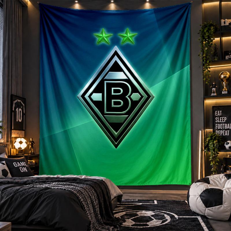 Arazzo da Appendere a Parete Stampa Borussia Mönchengladbach Tessuto per Soggiorno Camera da Letto Decorazione Casa
