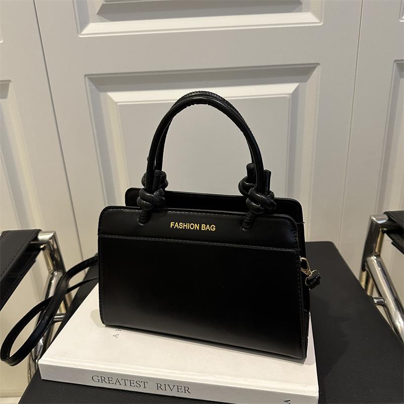 

Spring new solid color high-end texture temperament versatile casual commuting portable tote bag shoulder messenger bag чёрный