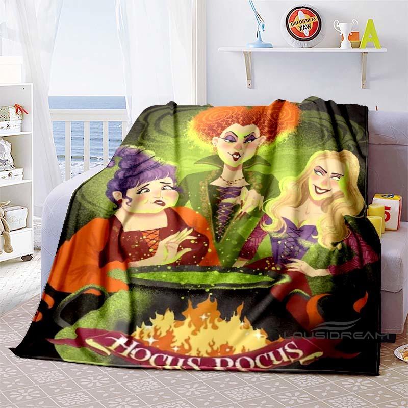 Hocus Pocus Creative Flannel Print Blanket, Super Soft and Comfortable, Perfect for Sofa Naps or Home Blankets, the Perfect Gift