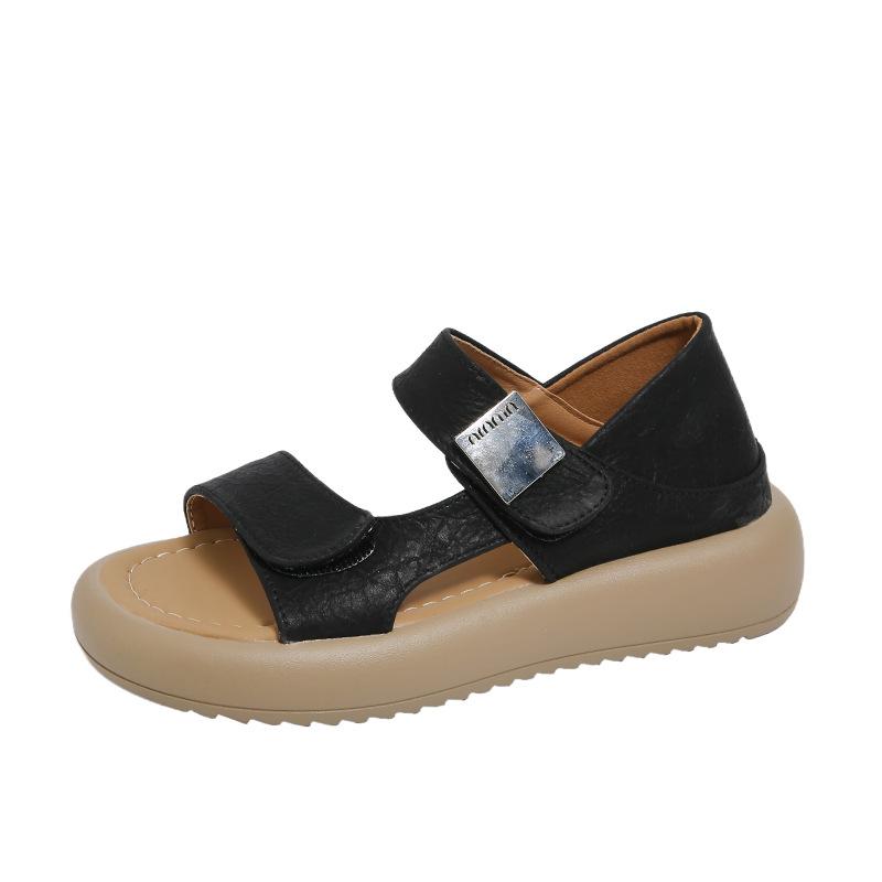 

Large size foreign trade shoes women s 2025 summer new casual and comfortable two-wear outer thick-soled fashionable women s sandals 35 чорний