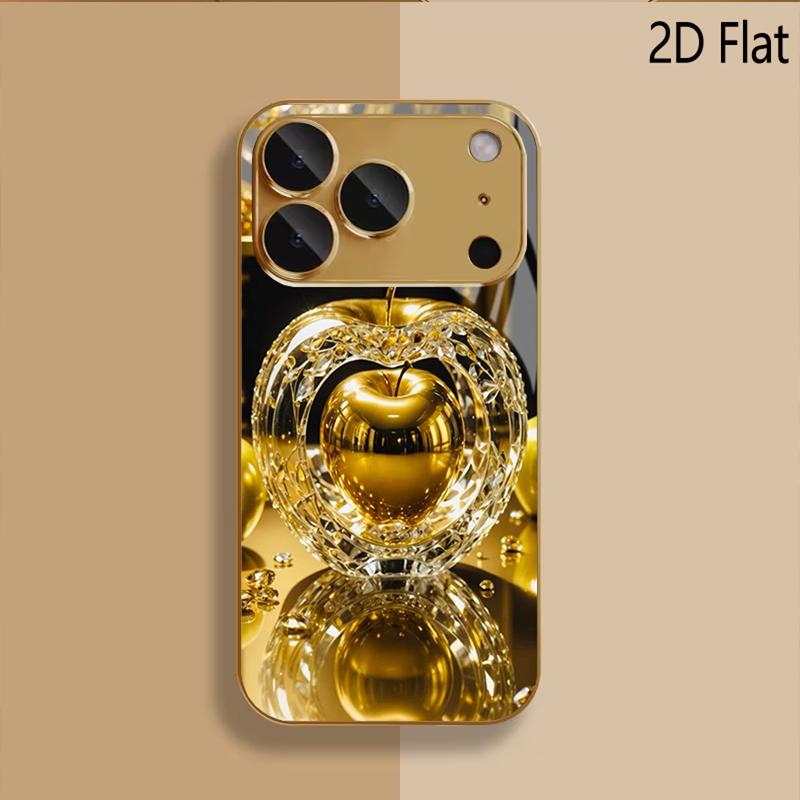 apple print Patterned tempered glass design for iPhone16 17 Pro Max 15 14 13 12 11 ProMax Phone Case Camera Cover Shockproof H
