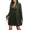 Women's Casual And Fashionable Long Sleeved V-neck Snowflake Print Dress