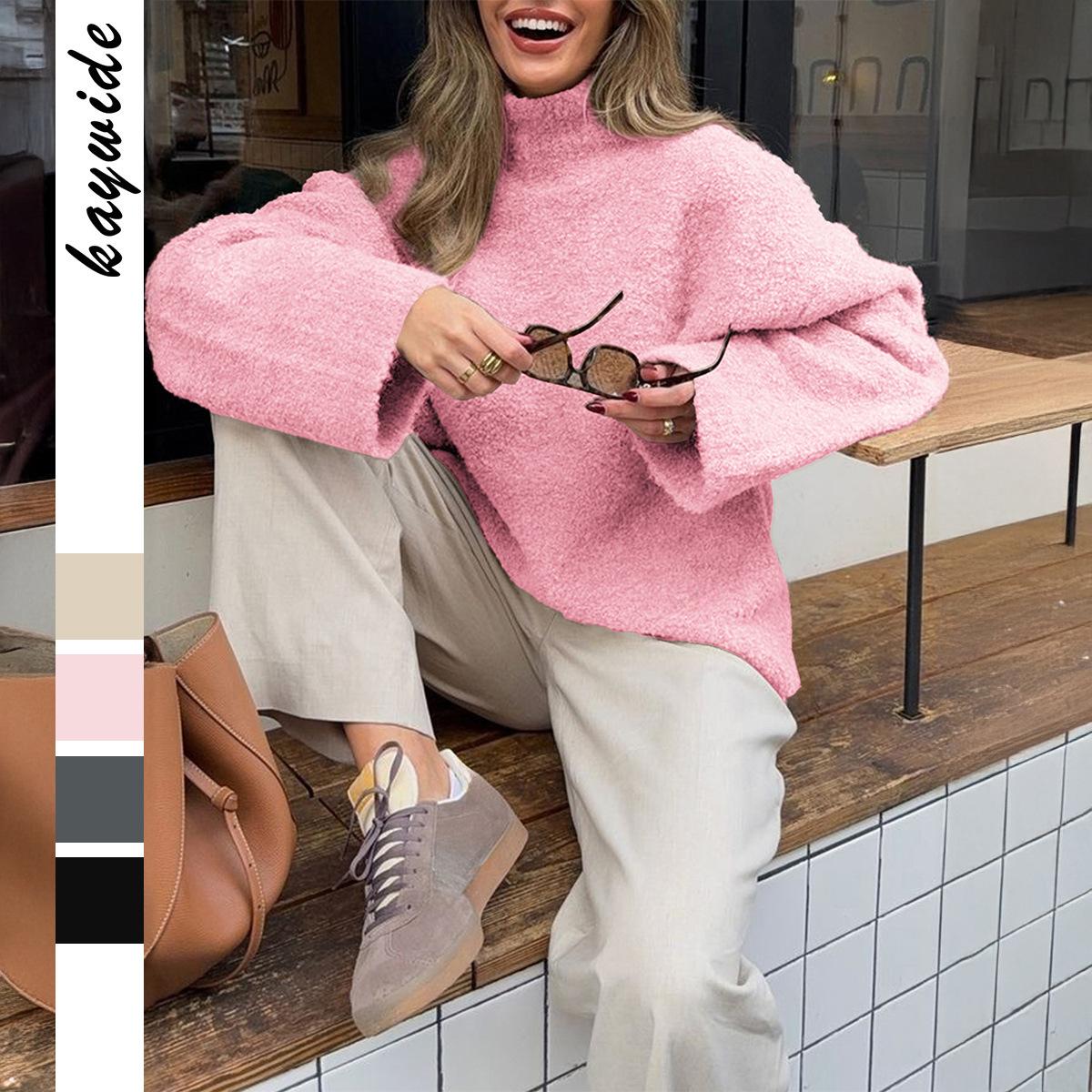 

Женский повседневный свитер-пальто с длинным рукавом 2025 Осень и Зима S розовый