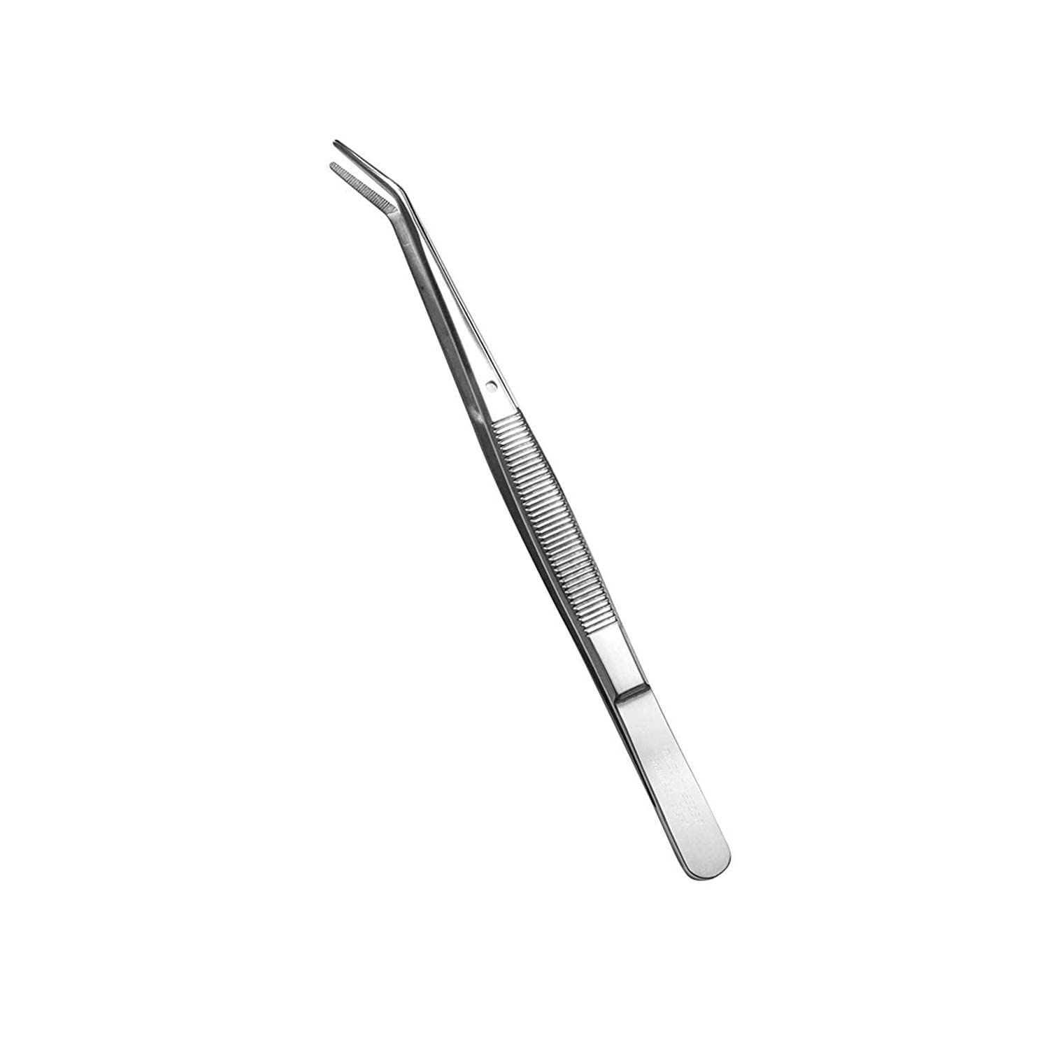 Stainless Steel Tweezers, with Curved Serrated Tip Multipurpose Tweezers Sewing Machine Tweezers Forceps for Craft Repairing
