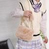 Fluffy Warm Shopper Totes Small Chain Crossbody Bag Fashion Square Faux Fur Shoulder Bag Plush Handbag