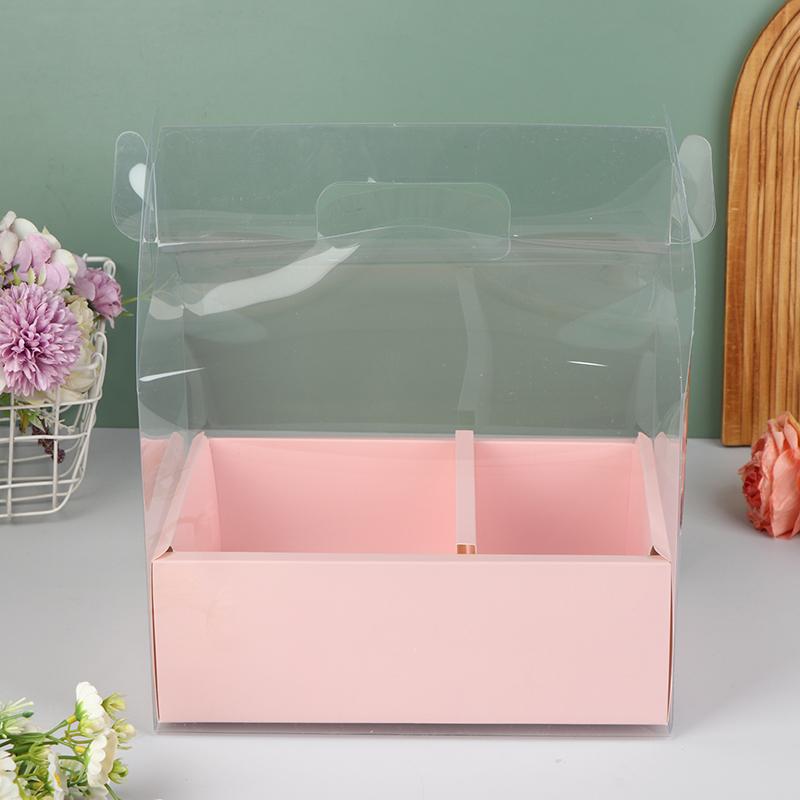Pet Clear Cake Bag Gift Box With Handle Flower Storage Boxes Party Favor Decorative Engagement Proposal Celebration Ceremony