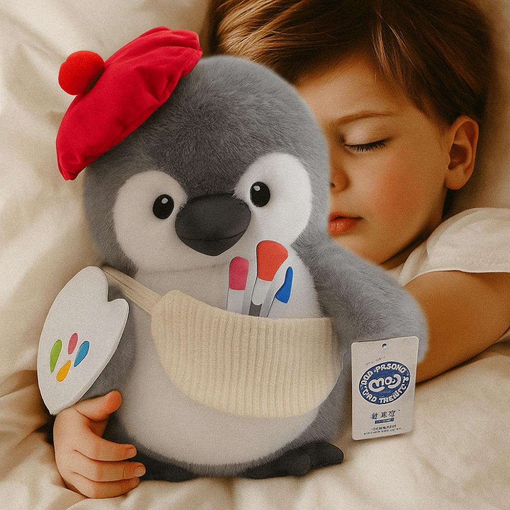 Handmade Penguin Hug Fish Plush Toys Fluffy Penguin Painter Stuffed Toys  Party Supplies