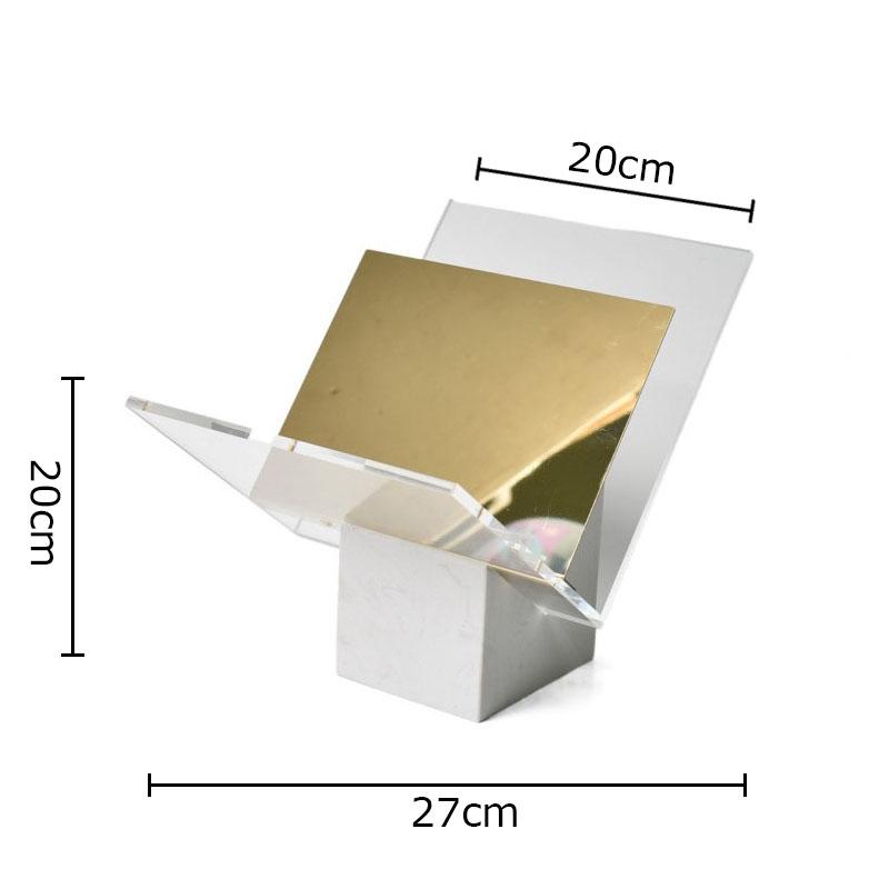 Minimalist Acrylic Transparent Bookshelf File Book Organizer Shelves Marble Base Magazine Holder Book Rack Modern Home Decor