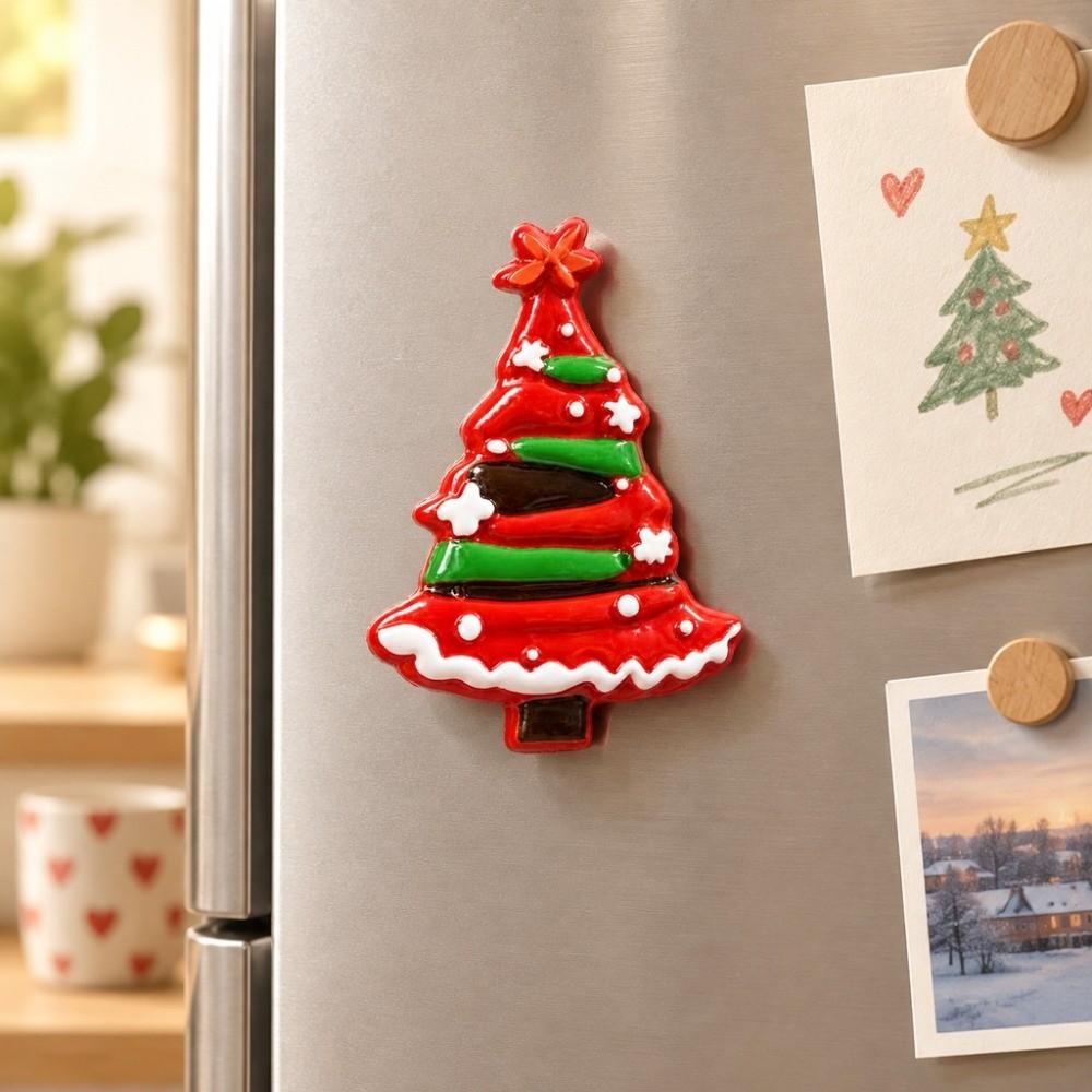 Christmas Theme Fridge Magnet 3D Relief 3D Refrigerator Stickers Refrigerator Magnet  Kitchen Decor